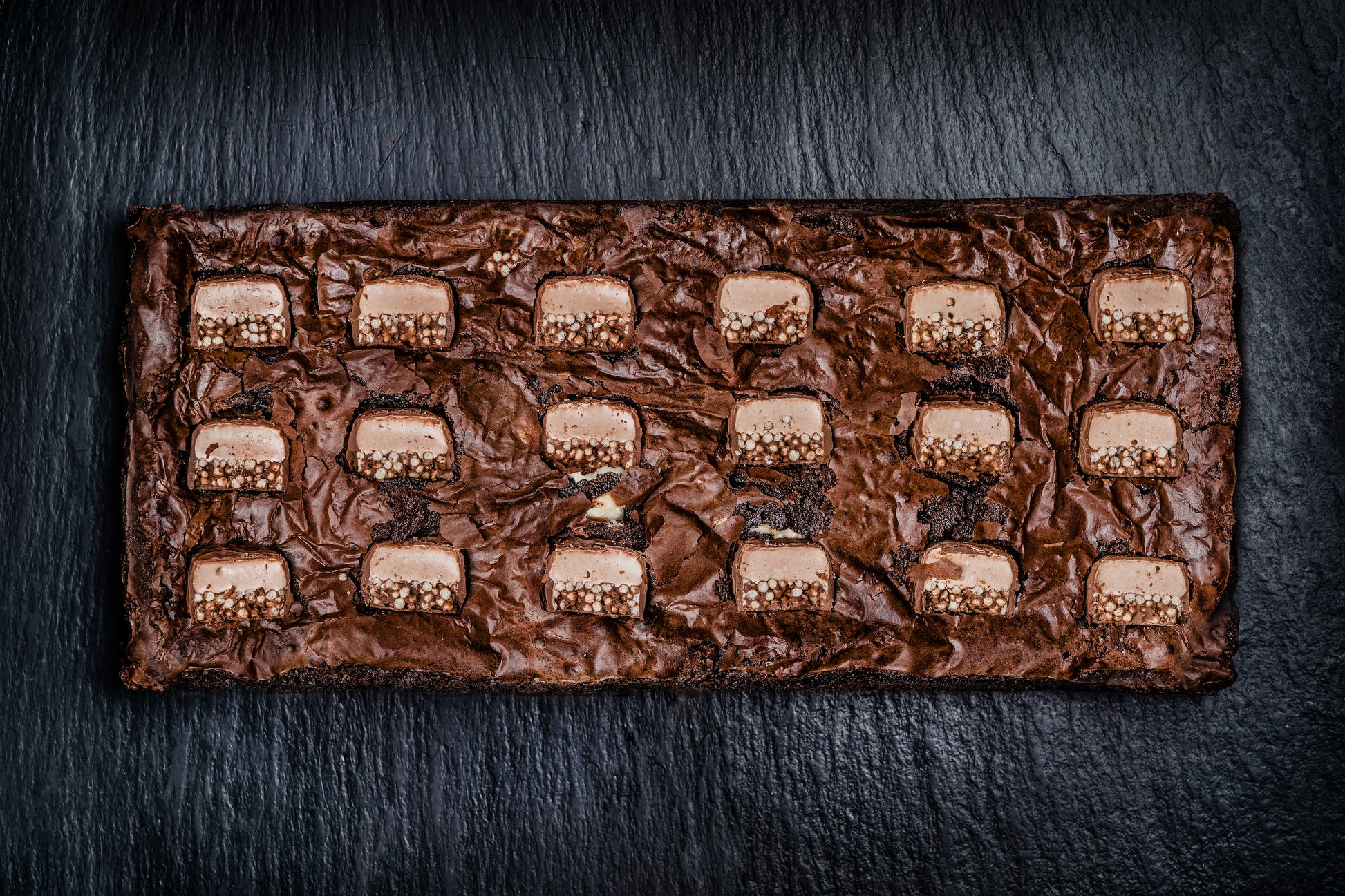 Homemade brownie with Cadbury's Double Decker by the Curious Brownie Company